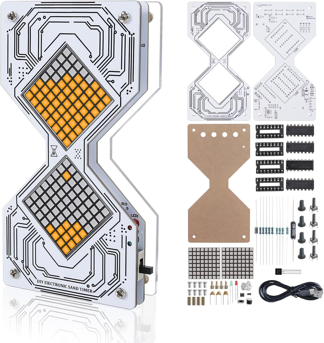 Diy Electronics Kits For Adults - DIY Elektronisches Stundenglas-Lötset LED-Sanduhr mit Einstellbarem