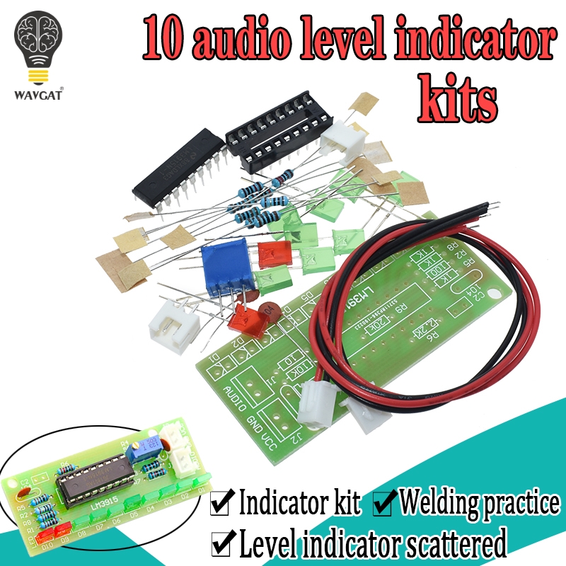 Diy Audio Electronics Kit - LM3915 DC 9V-12V 10 LED Sound