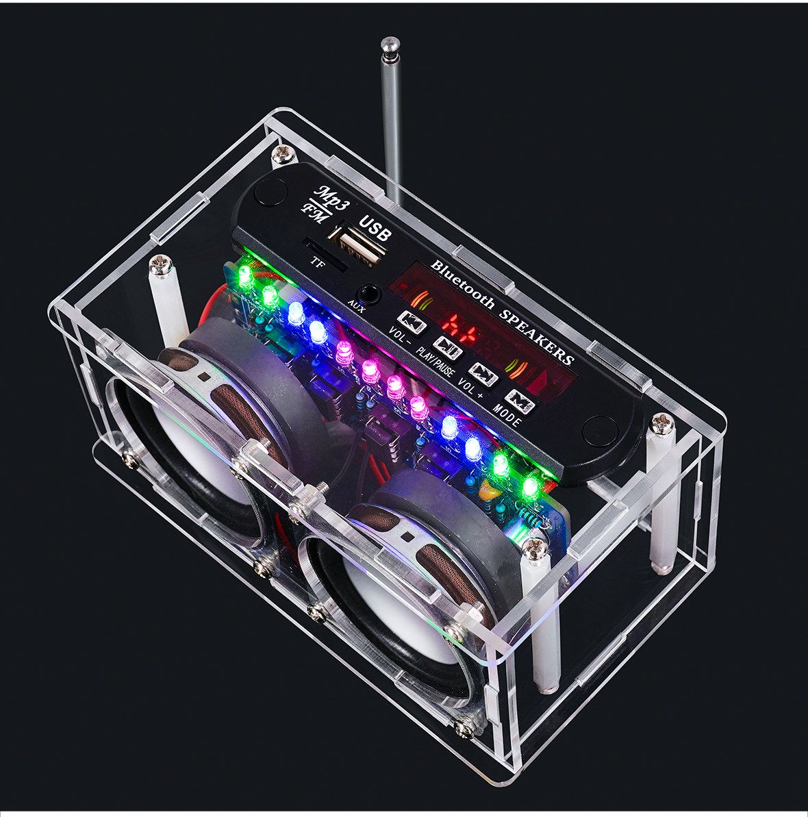 Diy Audio Electronics Kit - Radio-Audio-Bausatz, Leistungsverstärker Bluetooth-Lautsprecher mit Spektrum-FM Elektronische