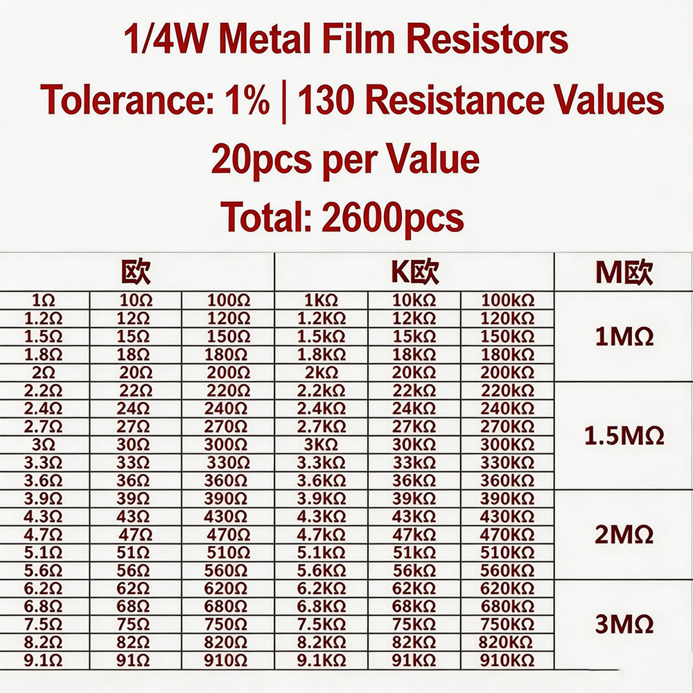2600 Stück Metallfilm-Widerstä – Diy Electronics Components Kit Bewertung und Preis